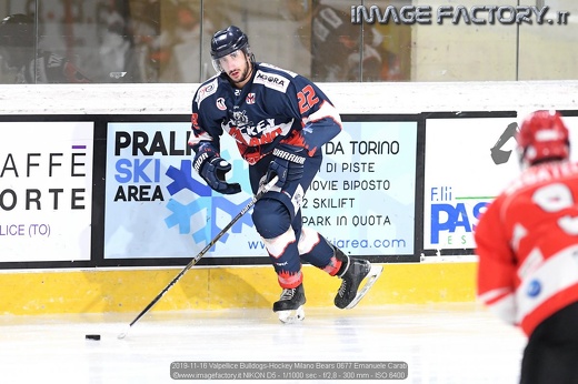 2019-11-16 Valpellice Bulldogs-Hockey Milano Bears 0677 Emanuele Carati